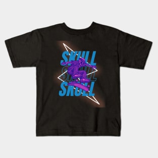 skull on skateboard Kids T-Shirt